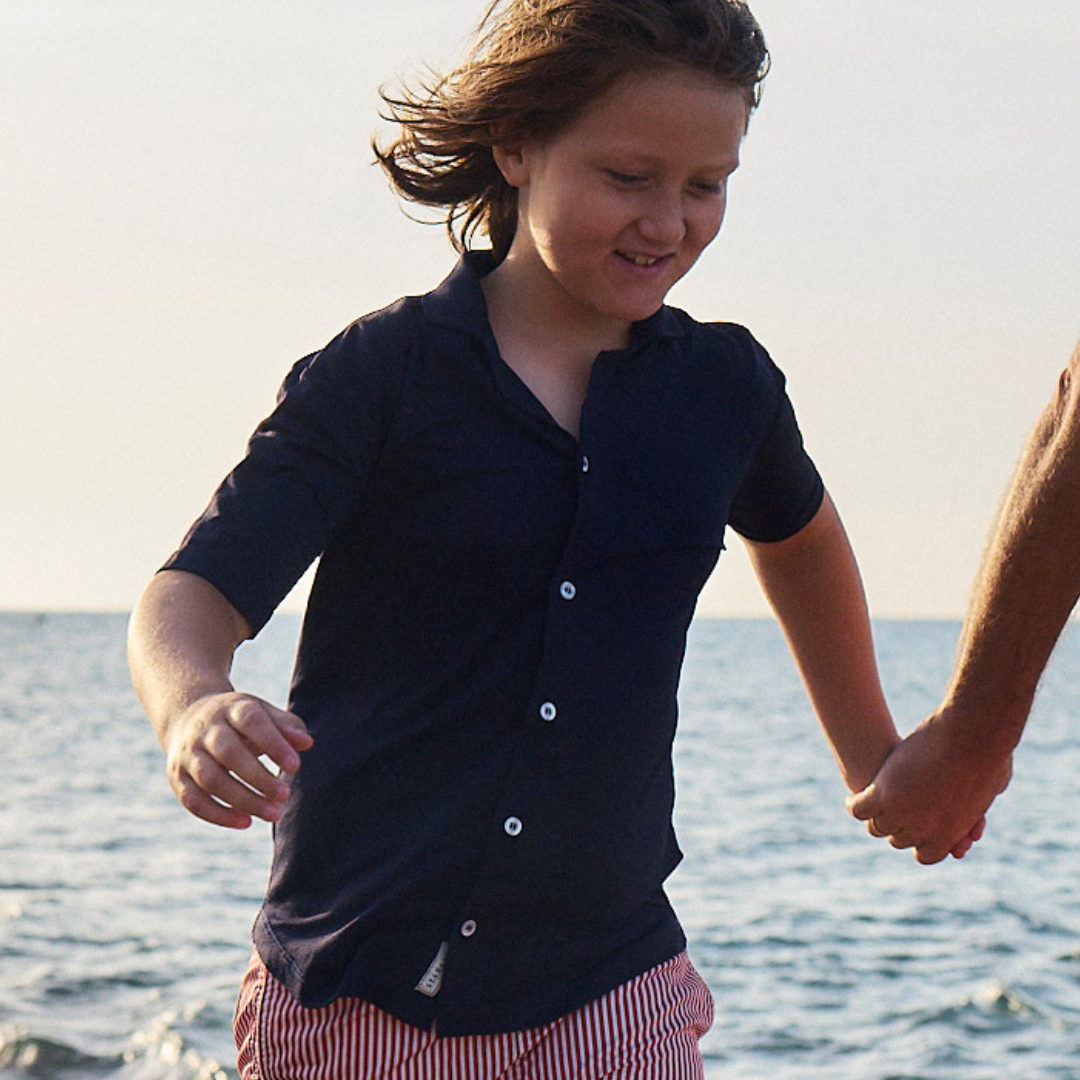 Boy UV Camp Shirt Navy Blue