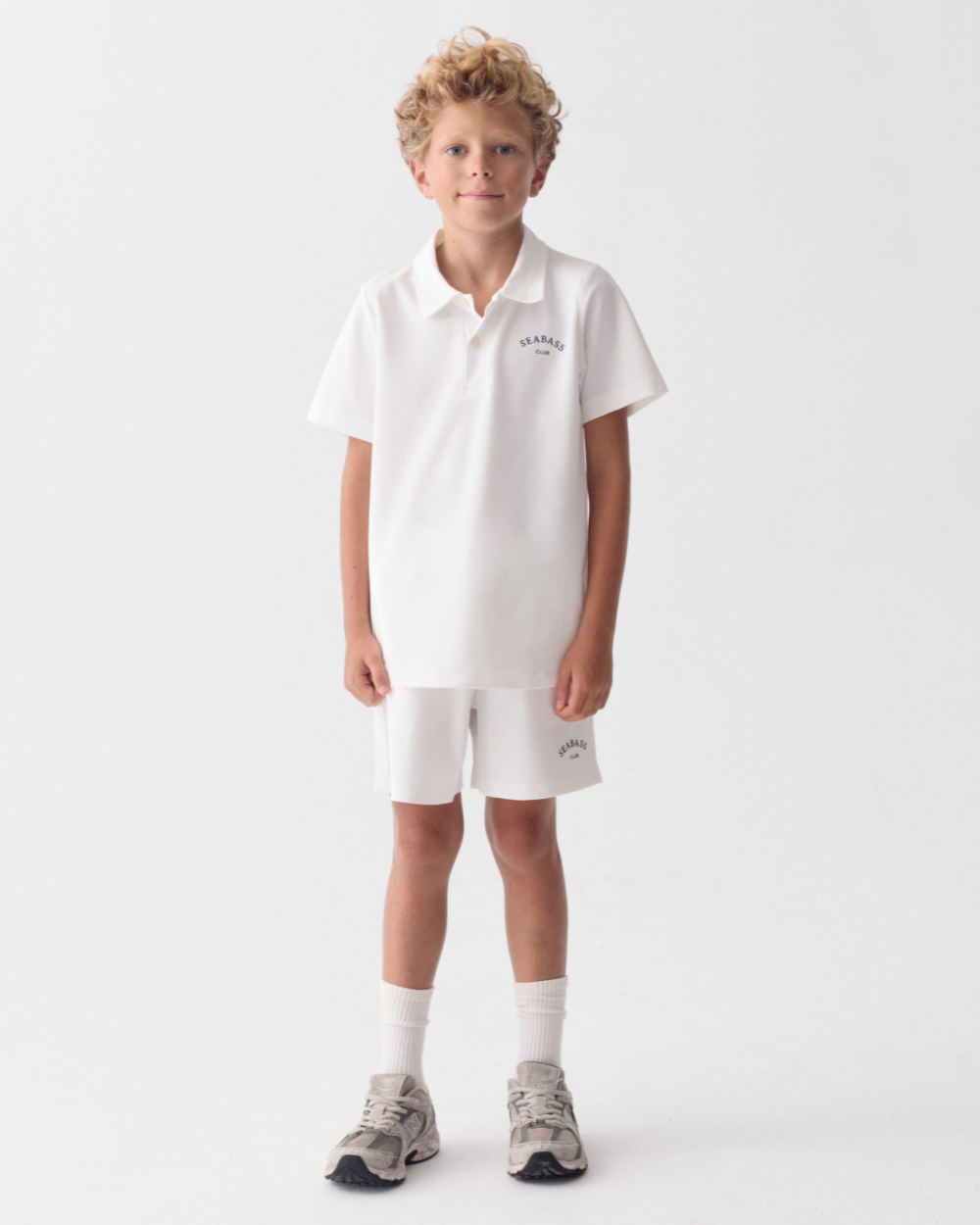 Kids UV Active Shorts Club White