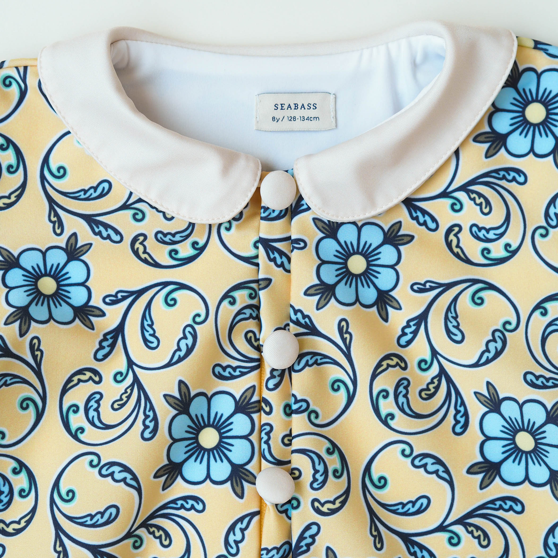 Girl UV Swimsuit Coco Taormina - yellow blue flowers