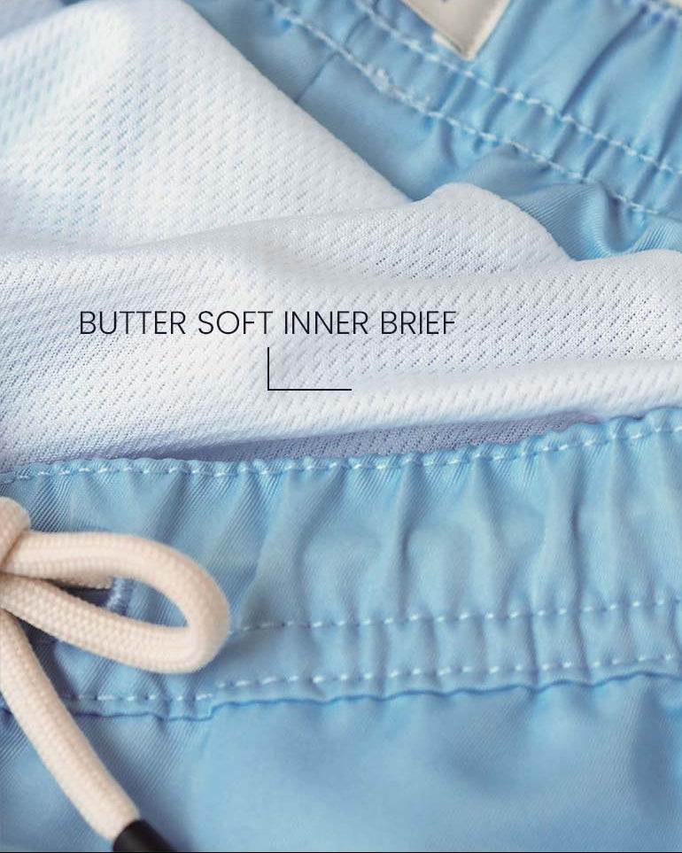 Men UV Swim Short Clearwater Blue - solid