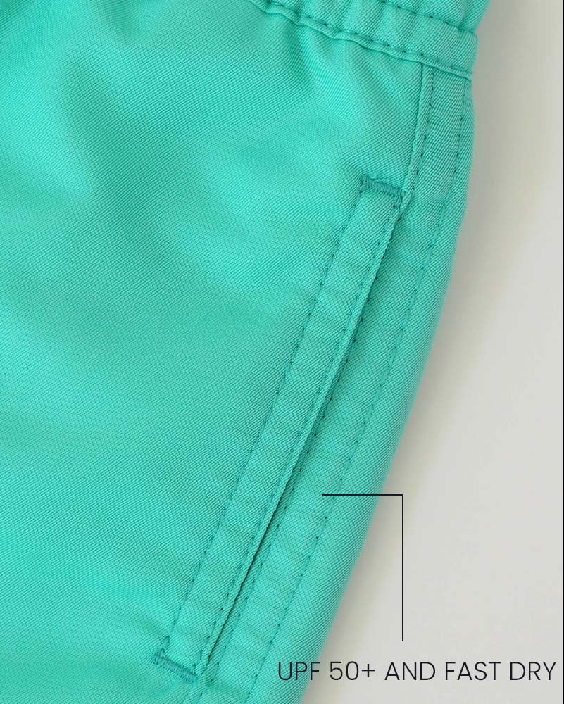 Boys UV Swim Short Neo Mint Green - solid