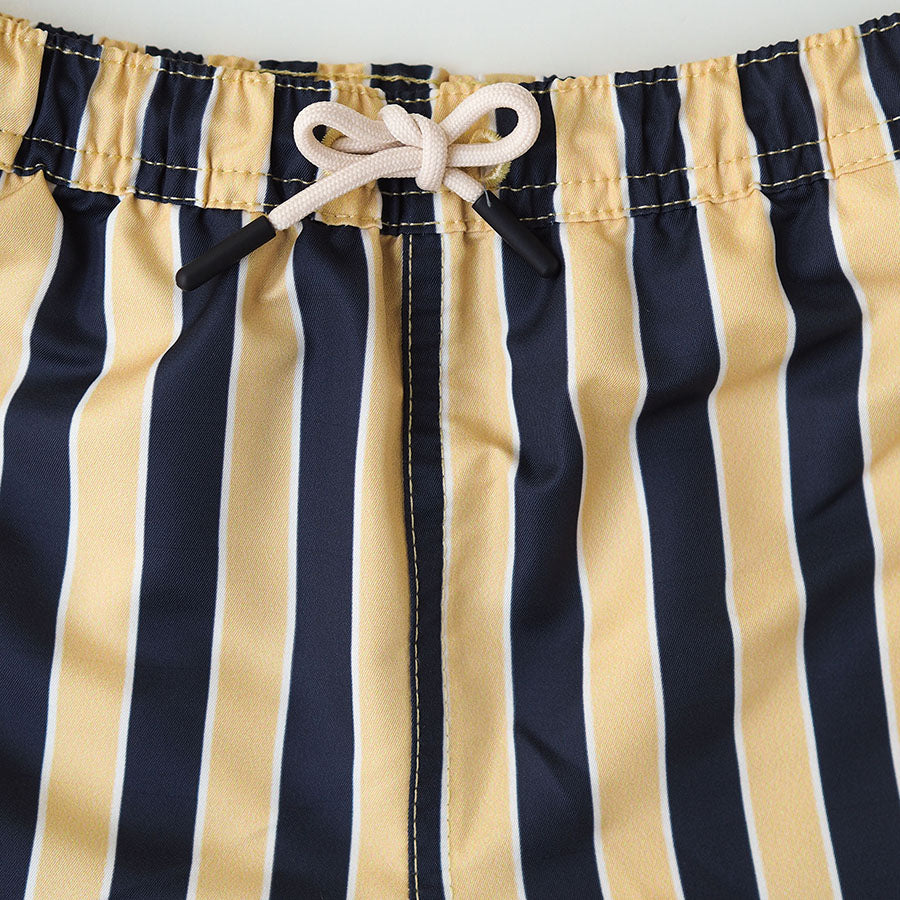 Men UV Swim Short Sorrento - navy yellow stripes