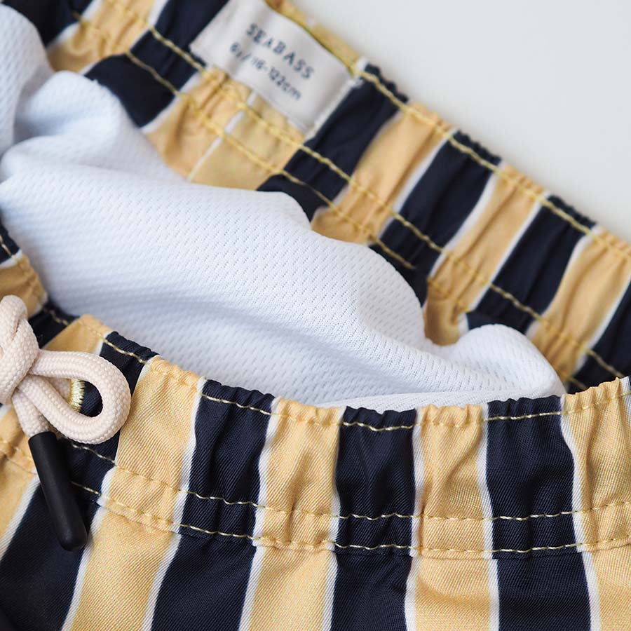 Men UV Swim Short Sorrento - navy yellow stripes