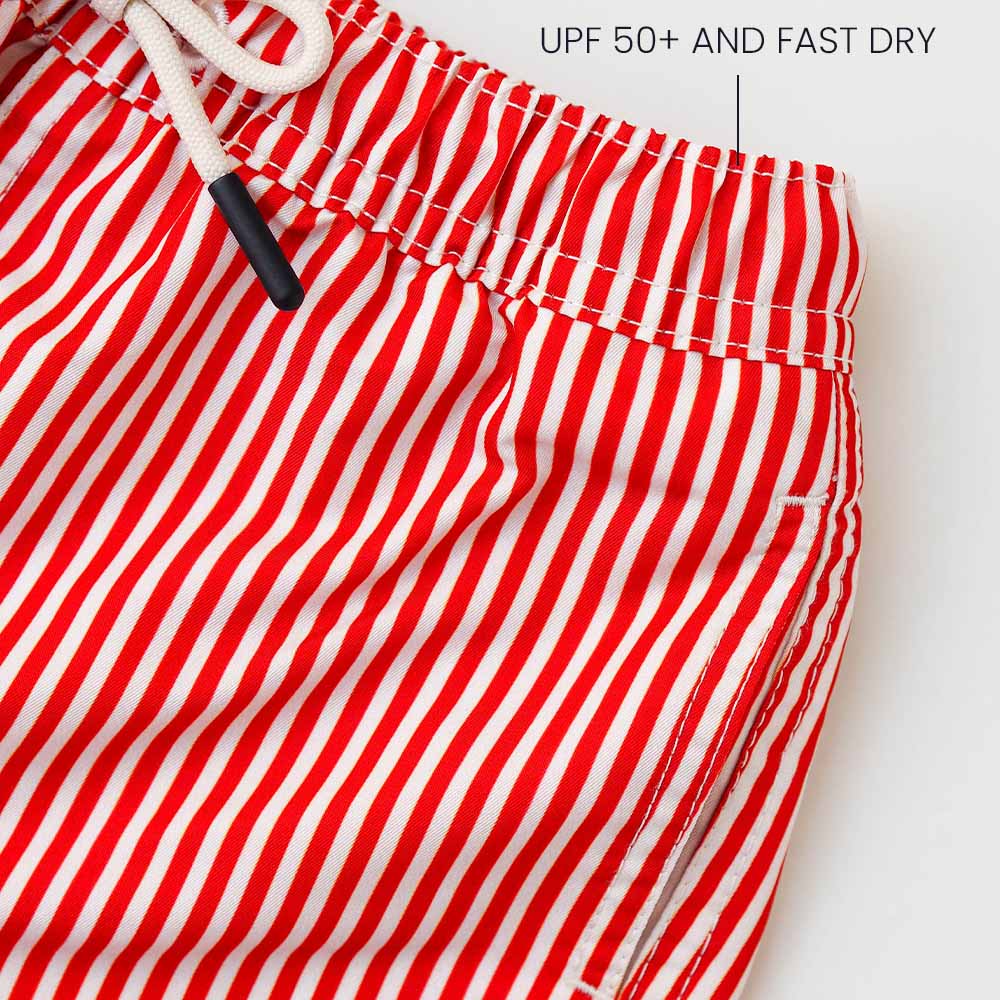 Boy UV Swim Short Venice - red stripes