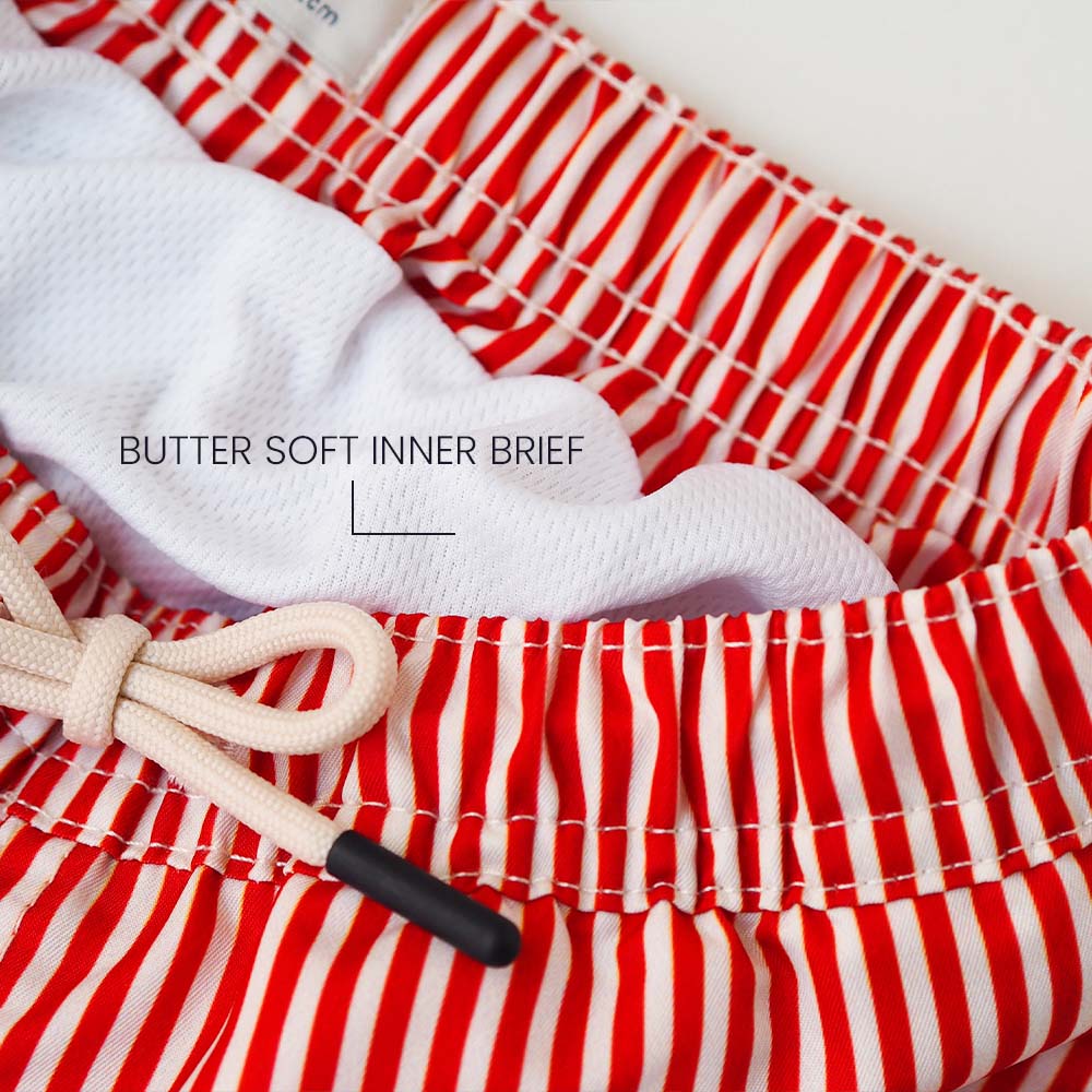 Boy UV Swim Short Venice - red stripes