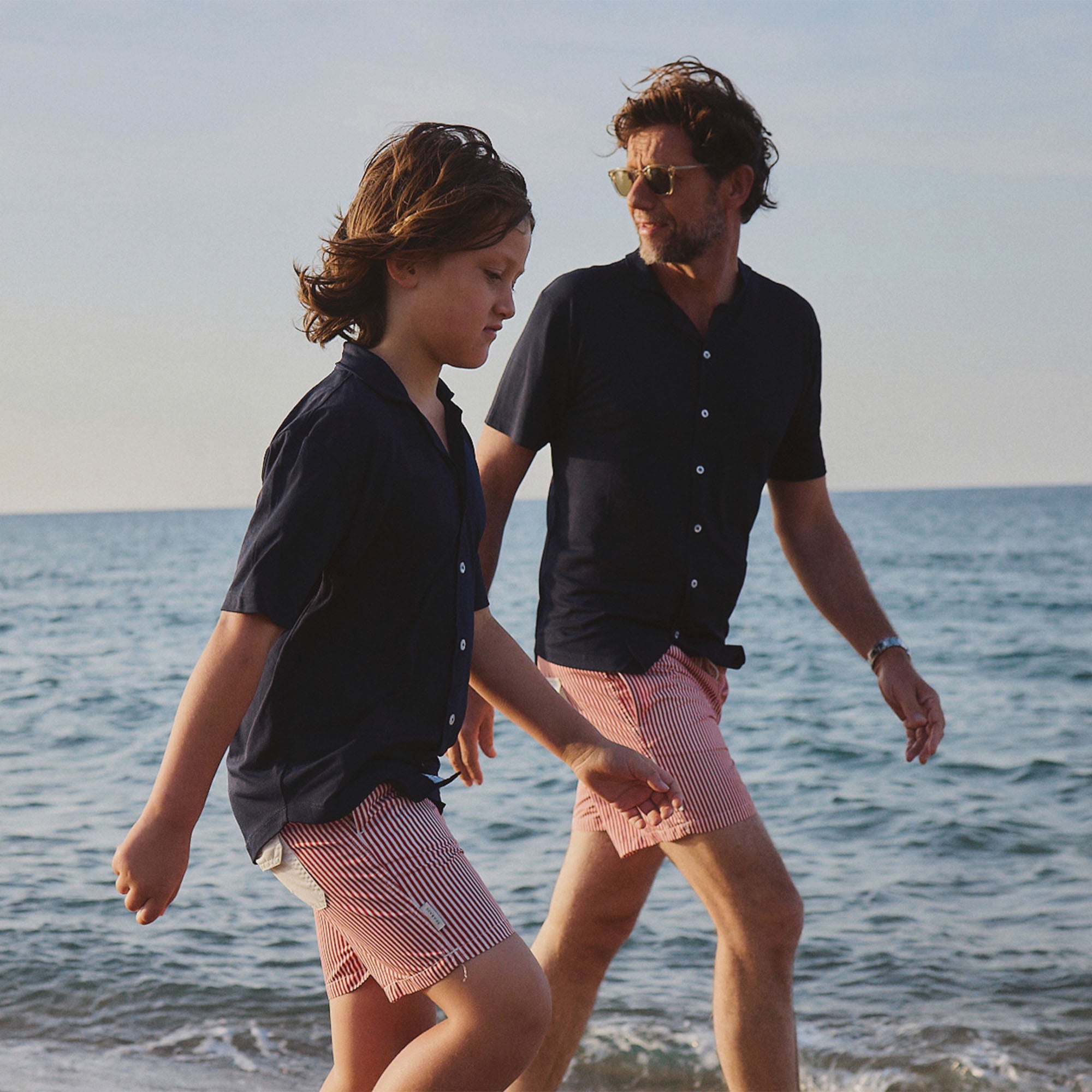 Men UV Swim Short Venice - red stripes