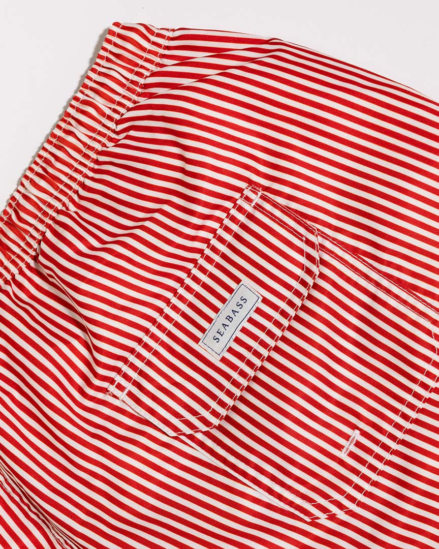 Men UV Swim Short Venice - red stripes