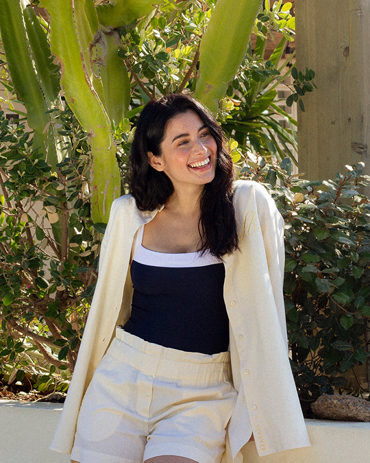 Women UV Oversized Shirt Soleil Butter Yellow